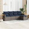 VidaXL Garden Furniture Set 5 Pcs with Grey Cushions Braided Resin 3325960
