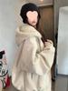 Unisex American Style Shearling Lined Snow Leopard Winter Jacket with Hood