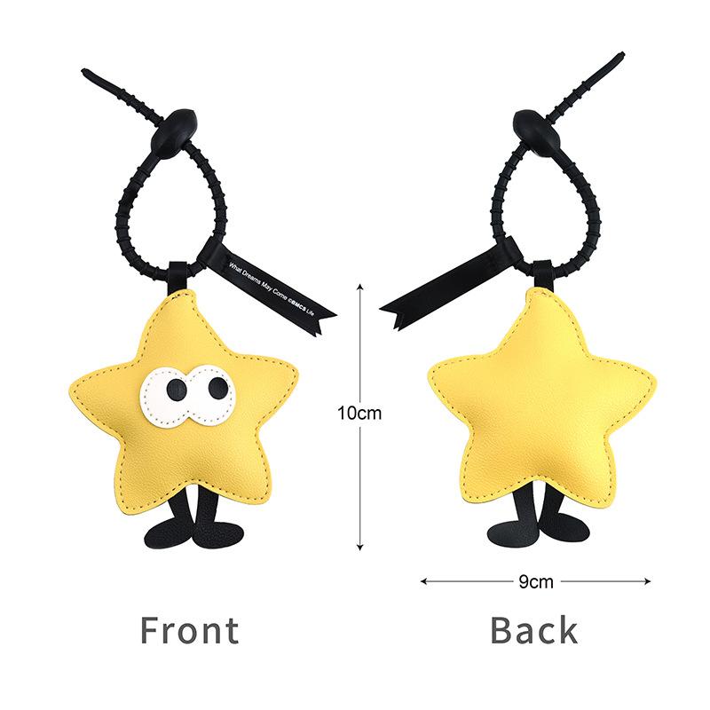 Christmas tree apple keychain creative Christmas New Year cute cartoon PU leather pendant trinkets