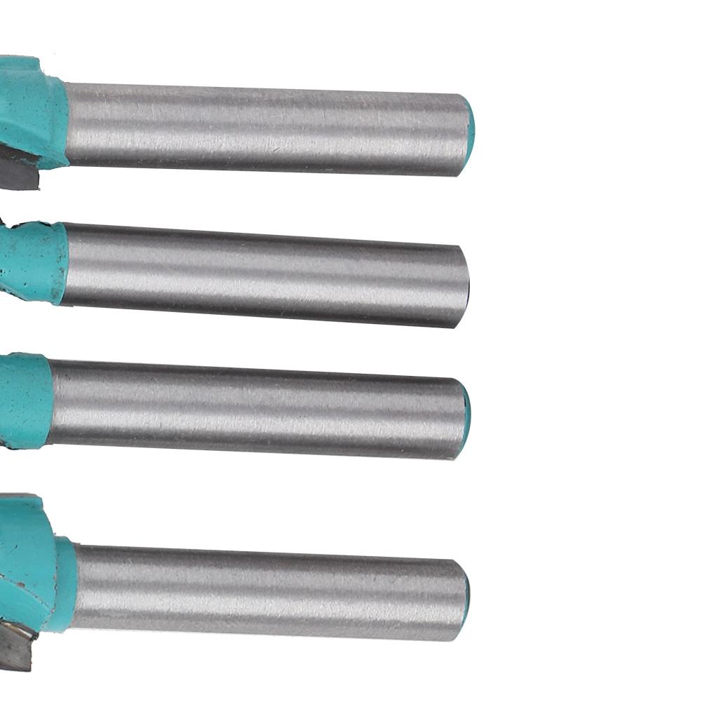 4pcs 6mm Round Shank Wooden Work Milling Cutter Bit Woodworking Core Box Router Bit Set