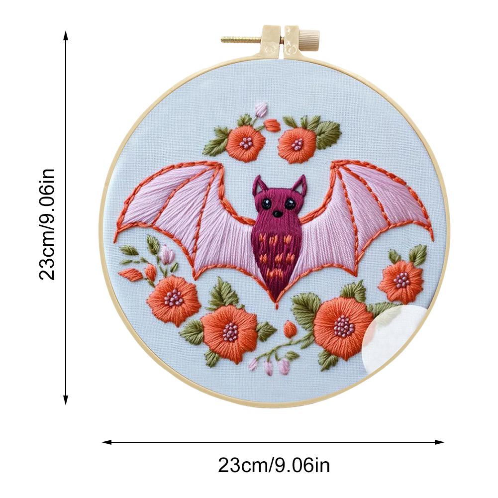 Halloween Embroidery Starter Kit Ghost & Gothic Stamped Pattern Cross Stitch DIY Christmas Decoration Embroidery Kit for Adults