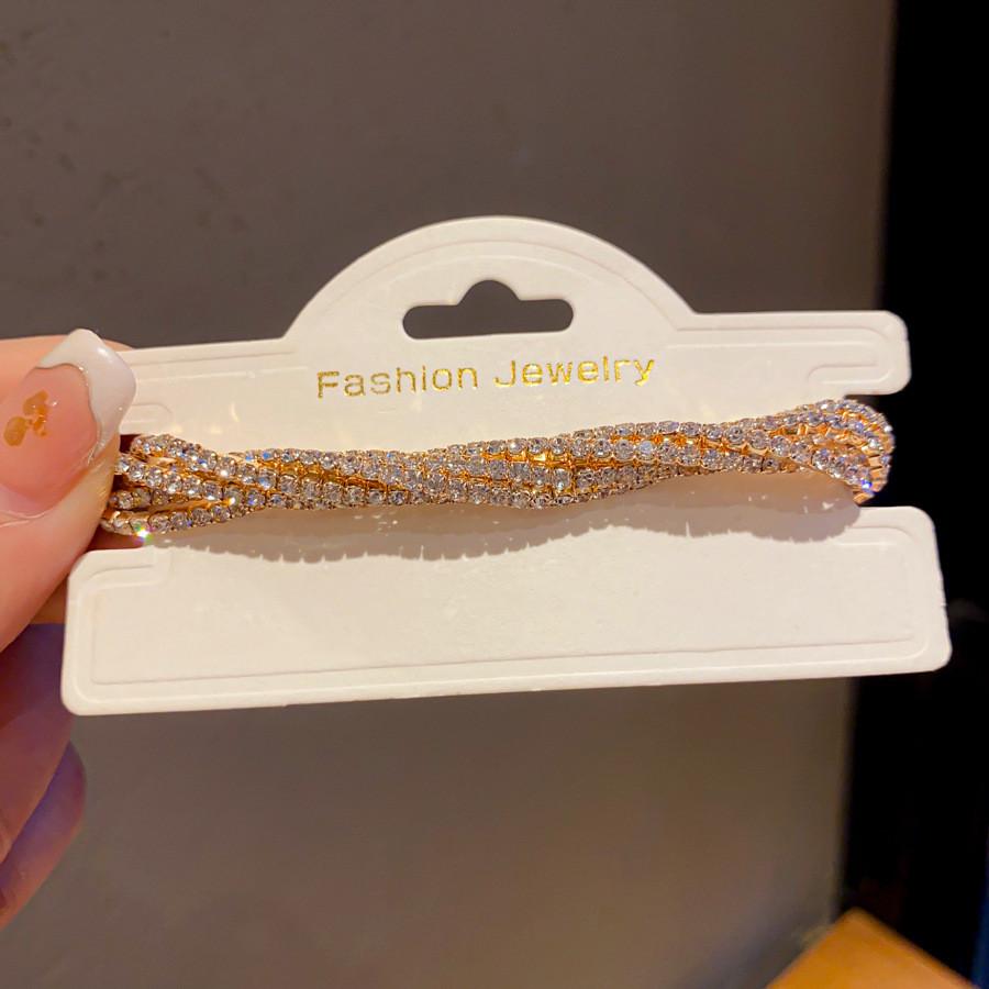 Медный геометрический многослойный браслет-обертка со стразами для женских модных аксессуаров GoldBracelet