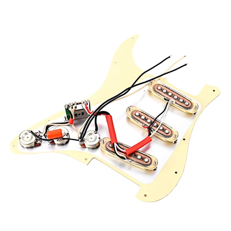 Loaded Prewired Pickguard 11 Holes Electric Guitar Single-Coil Pickup Pickguard Prewired Scratch Plate Replacement