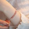 Strawberry crystal natural stone lucky gold bead niche design gift14k Gold-plated light luxury layered bracelet with a high-end feel for women