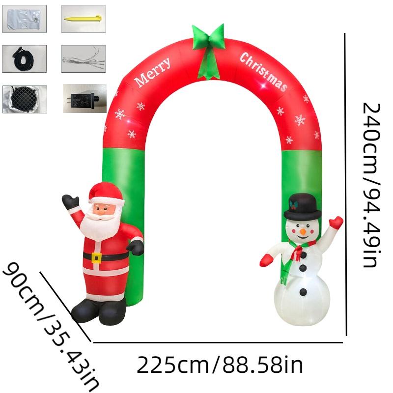 

Рождественская праздничная надувная арка, украшение, светящийся орнамент Санта-Клауса для двора