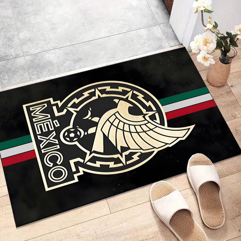 México Football Polyester Carpet, Soft Indoor Mat for Office Chair, Living Room, Computer Desk - Decorative Home Office Rug Design