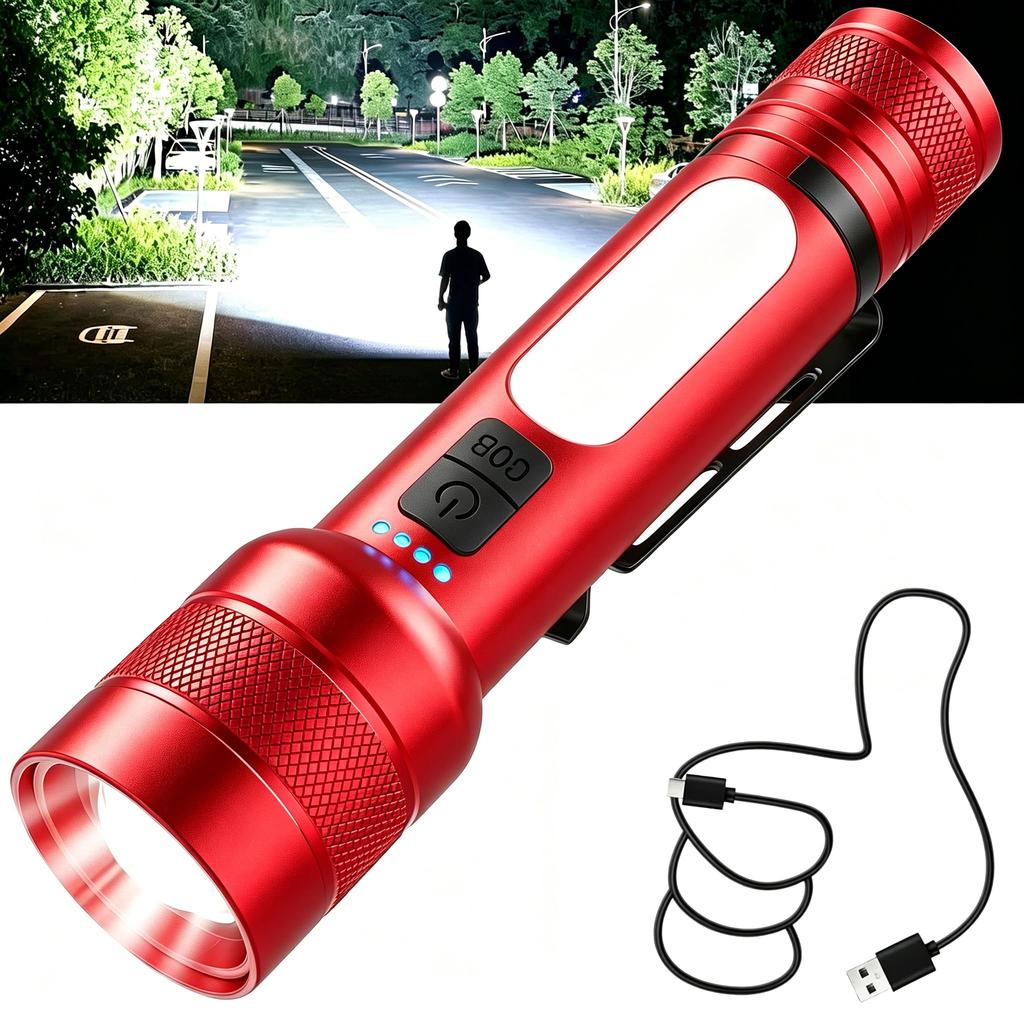 Super Bright Flashlight, Powerful 25,000 Lumens, with COB Work Light,