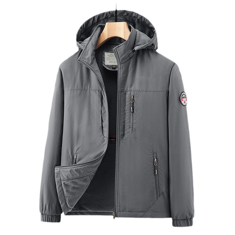 Spring and Autumn Male Middle-aged Mountain Waterproof Hood Off Sleeve Jacket Functional Outdoor Quick-Drying Multi-Bag Jacket