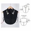 Korean Fashion Fake Collar Rhinestones Lace False Shirt Collar Elegant Easy Hand Wash Shirt Collar Party Wear