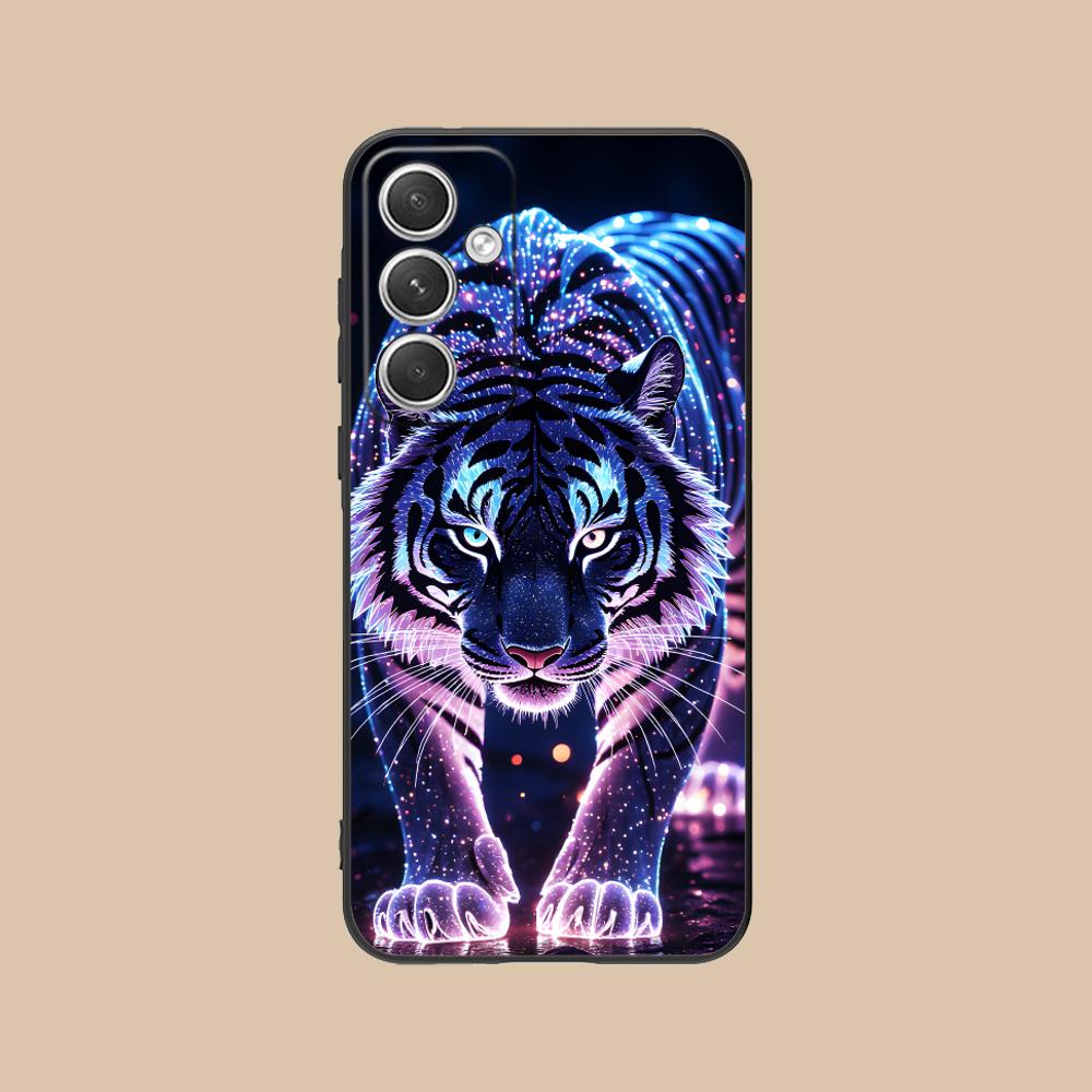 Tiger Neon Mobile Cell Phone Case for Samsung Galaxy S26 S25 S24 S23 S22 S21 S20 Note20 Plus FE Ultra Colorful Cover Cover