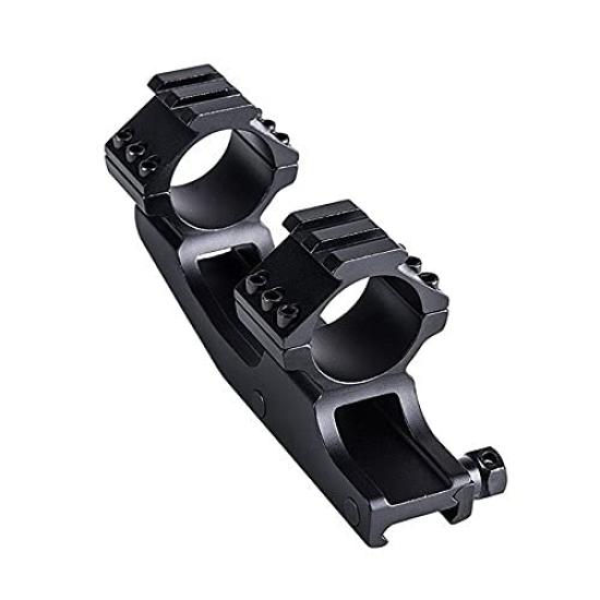 HWZ 1-inch 25.4mm 30mm Scope Mount Solid Black Cantilever Flat Top Dual Ring Adjustable