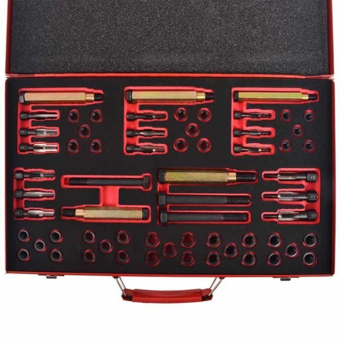 VidaXL Kit réparation filetage bougie préchauffage 63pcs M8 M9 M10 M12