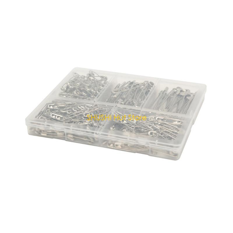 

320Pcs Safety Pins, Assorted Sizes Small and Large Safety Pins Bulk Rust-Resistant Steel for Clothes, Sewing, Art Craft D57B срібний