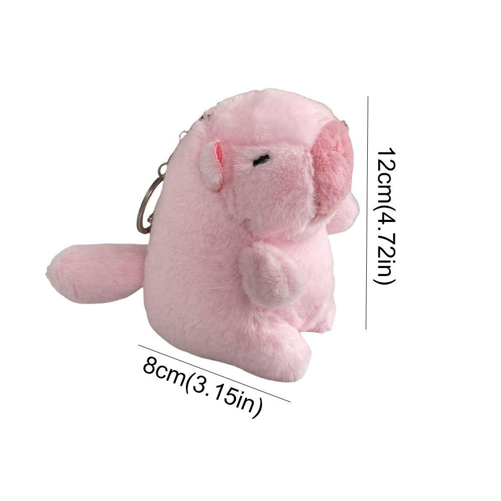 Soft Stuffed Tail Wagging Capybara Keyring Kawaii Capybara Doll Pendant  Kids Toy Gift