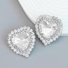 2023 Heart-Shaped Alloy Diamond Earrings for Women - Exaggerated European and American Style