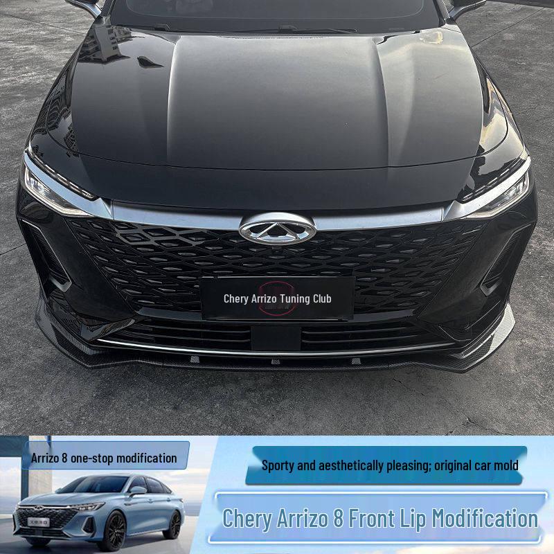 

Customized Front Lip & Body Kit for Chery Arrizo 8: Enhanced Exterior Protection and Styling. Matte Black Sport Front Lip