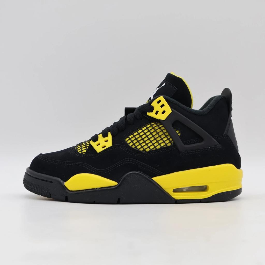 408452-017 Nike GS Air Jordan 4 Retro Thunder Black Gold Yellow