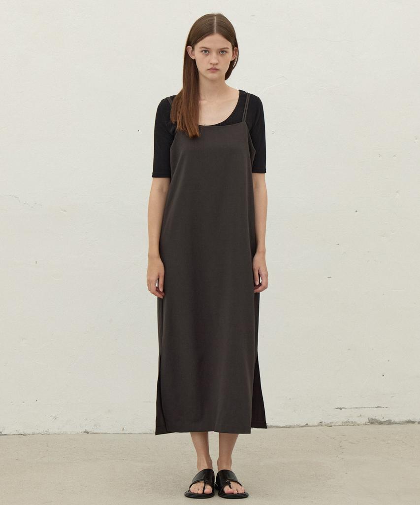 Le Studio Bag U Ring Sleeveless Long Dress_Charcoal