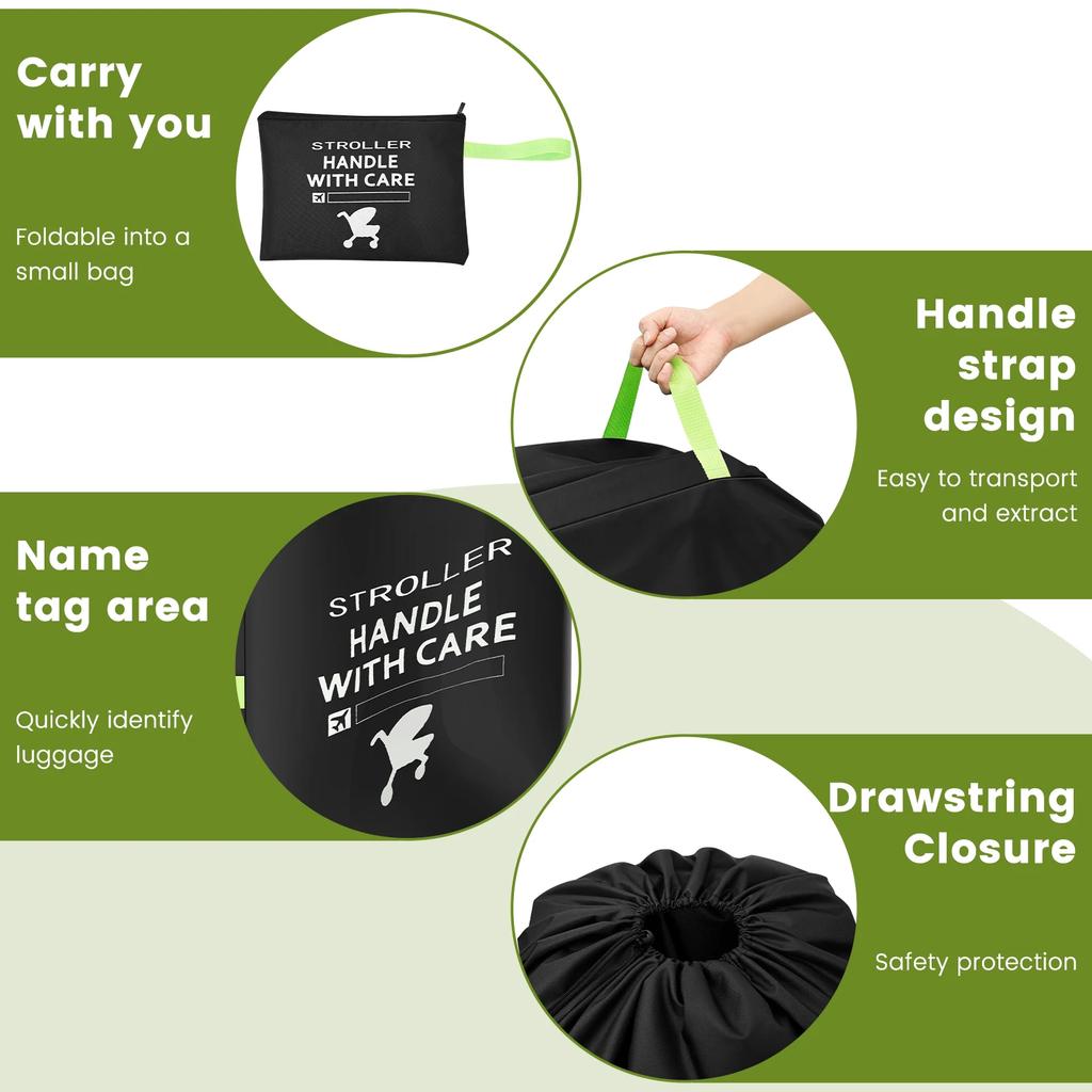 Baby Stroller Universal Dust Bag Large Capacity Gate Check Stroller Bag with Hand Straps Oxford Cloth Stroller Bag for Airplane