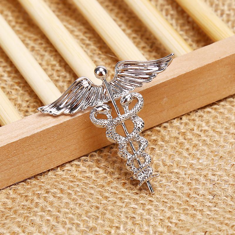 Retro Angel Wings Men Badge Pin Snake Brooches Lapel Medal Decoration