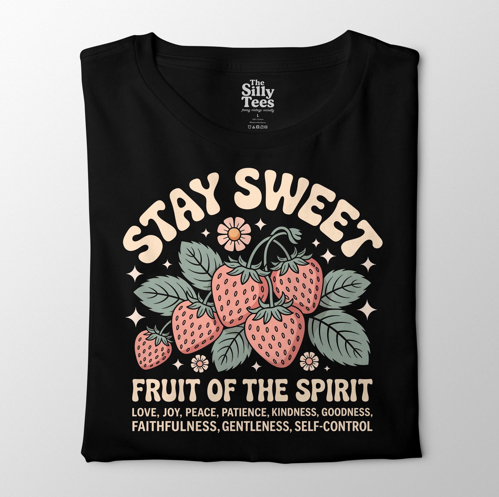 Stay Sweet Christian T-Shirt: Strawberry Fruit of the Spirit Tee 2XL