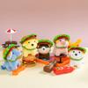 12Cm Hamburger Animal Plush Pendant Stuffed Dog Bear Pig Elephant Kawaii Keyring Decor Plushie For Bag Gift