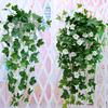 Artificial Morning Glory Vine Simulation Flower Vines Garland for Stairway Outdoor Fence