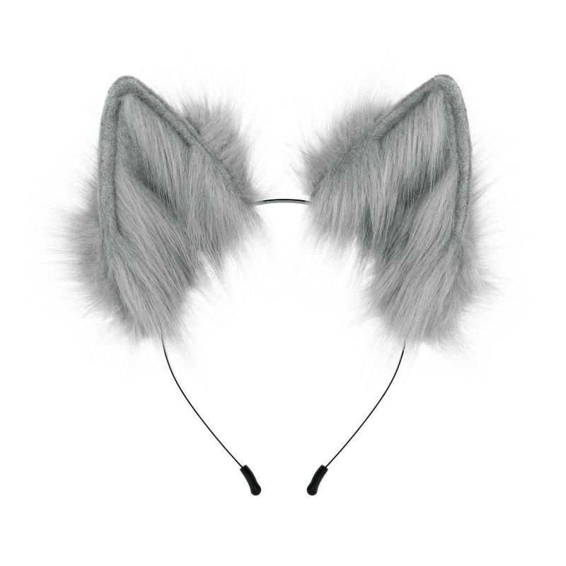 Plush Simulation Handmade Animal Ear Headband, Plush Dress Up Wolf Ear Headband Cosplay Play Lone Wolf Hair Accessories