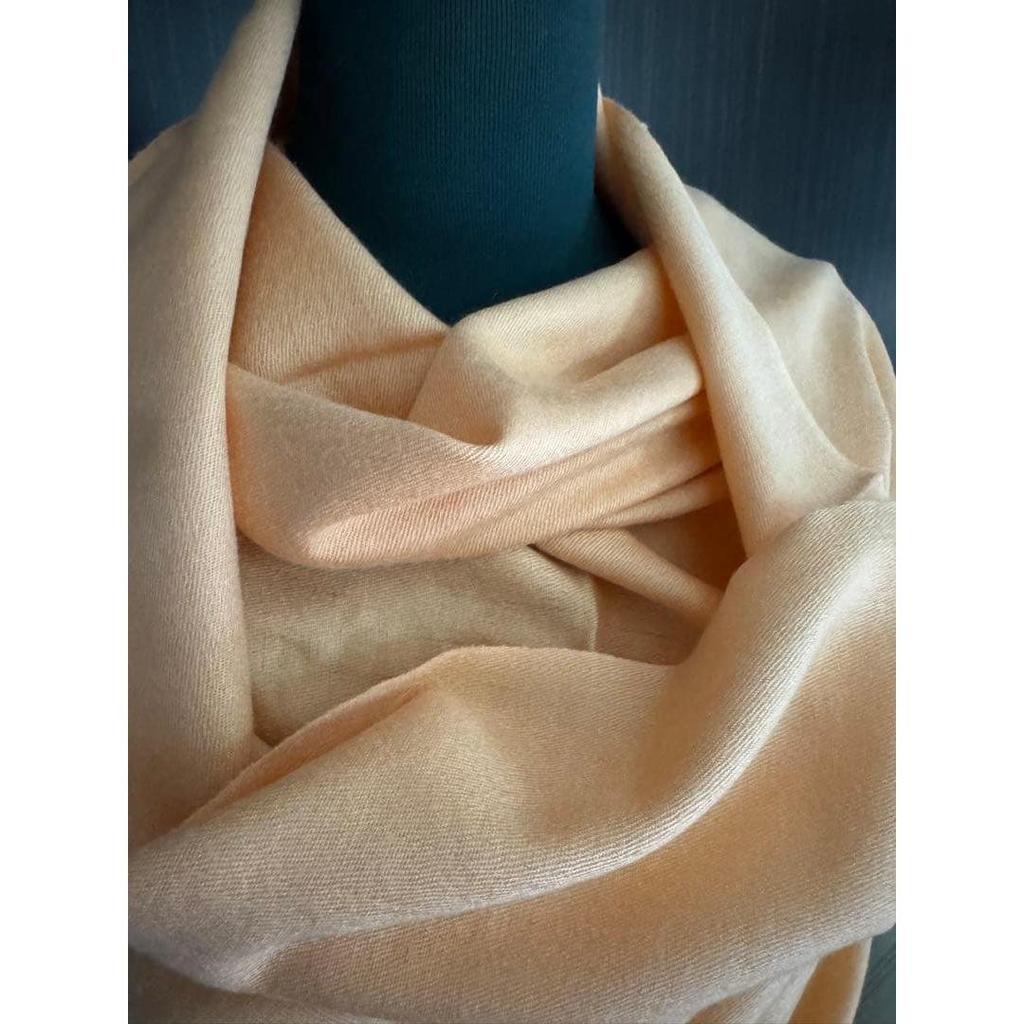 Used Pashmina Large Stole Shawl Soft Orange