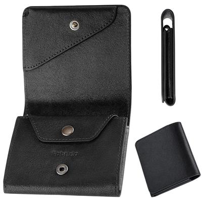 Bifold Coin Purse Mini Wallet Small Thin Compact Soft Easy To Use Italian Leather Made by Top Leather Craftsmen Genuine Leather [Fabrizio] Men's