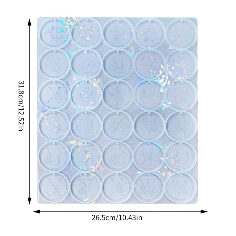 Keychain Silicone Resin Mold Holographic Butterfly Alphabets Silicone Molds Decors
