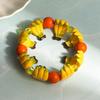 Cute 3D Simulation Resin Fruit Charm Bracelet With Faux Pearl Rhinestone Details For Summer Beach Vacation Daily Wear Parties