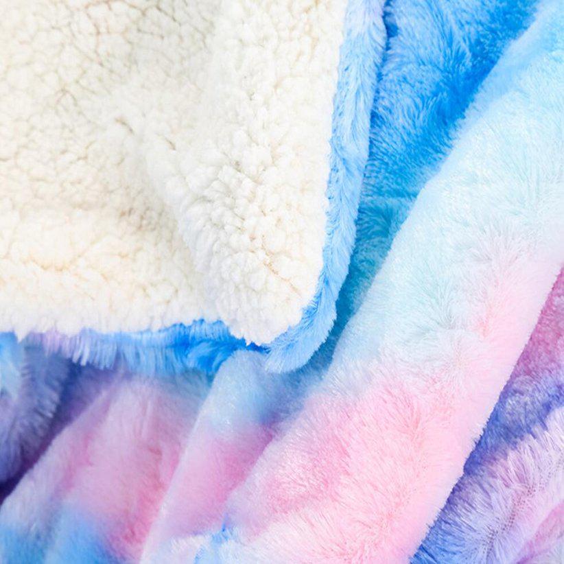 Travel Cover Tie Dye Print Office Nap Blankets Velvet Bed 1Pc Warm Rainbow Plush Blanket