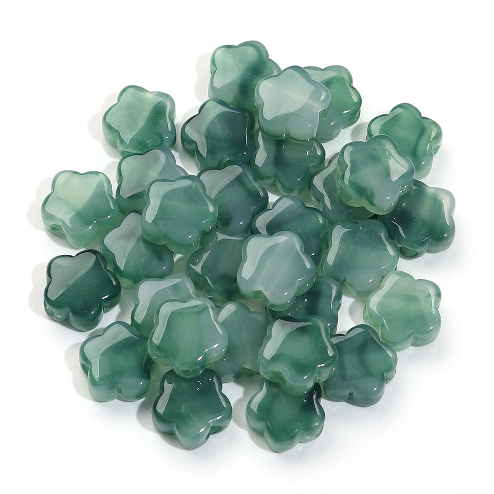 30pcs/lot Flower Shape Acrylic Beads Dual Color Big Hole Loose Spacer Beads For Jewelry Making DIY Fashion Bracelet Phone Chains