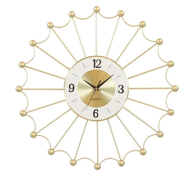24 Inch Nordic Light Luxury Metal Living Room Bedroom Wall Clock New Chinese Wall Decoration Wallclock Creative Home Wall O2S3J5