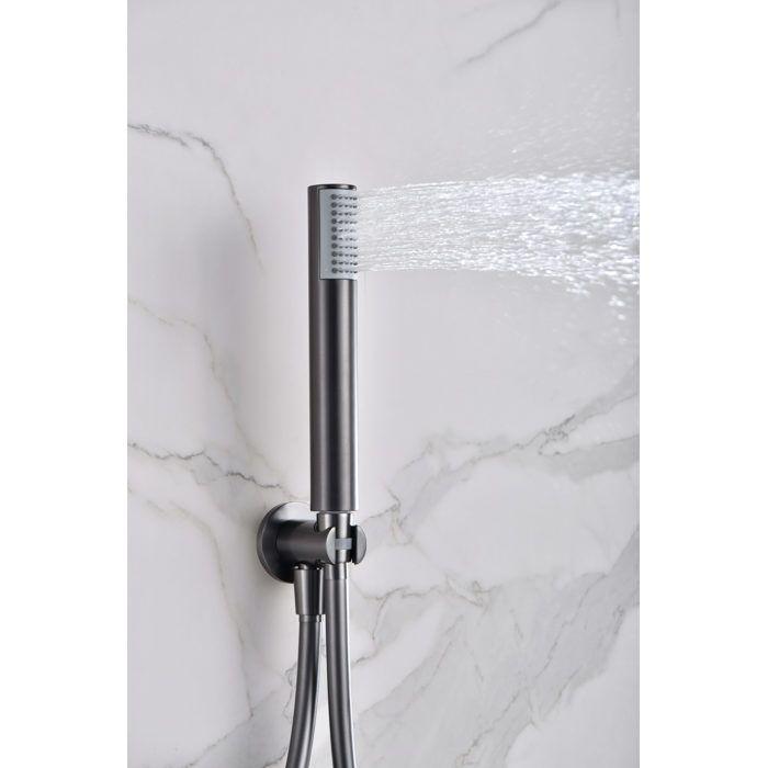 Ensemble de douche encastré avec mitigeur | Modèle MONZA | Couleur noir avec finition en métal noir gun