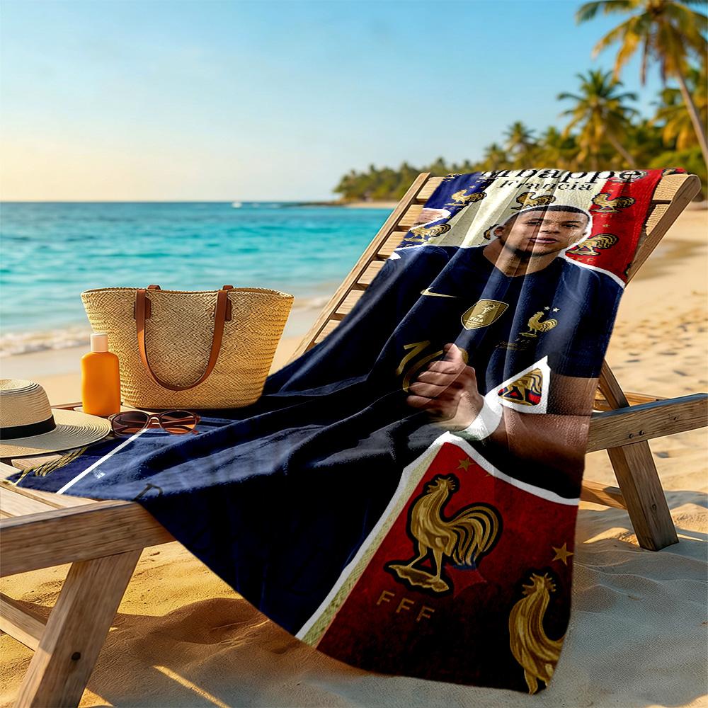 Mbappe Beach Towel Quick-Dry Soft Microfiber Comfortable Lightweight Perfect for Traveling Yoga Camping and Swimming