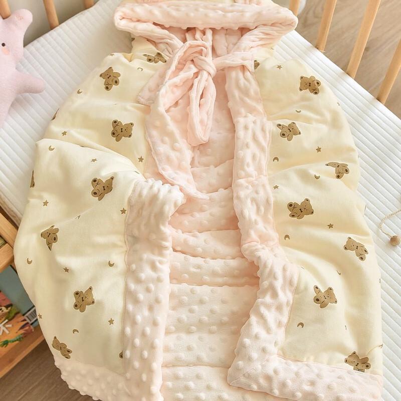 

Mling Kids Cartoon Hooded Cape Blanket - Moon Bear Knit