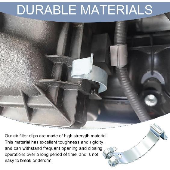 4PCS Air Filter Clips, Heavy Duty Air Cleaner Cover Clip, Air Cleaning Filter Housing Clips for Fastening Connections, Universal Automotive Spring