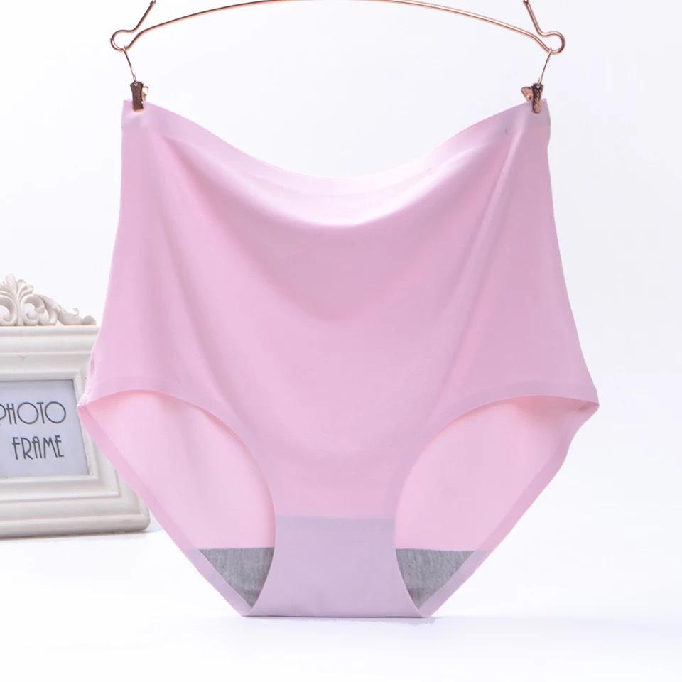Plus-size Seamless High-waist Women's Ice Silk Briefs