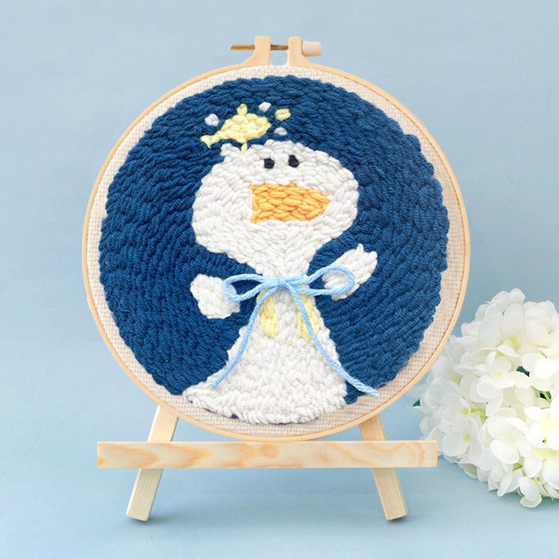 Russian Punch Needle DIY Kit: Handmade Wool Base for Fun Embroidery Projects