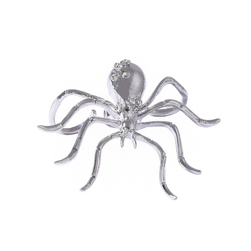 Opening Ring Exaggerated Spider Jewelry Set Brooch Insect Ear Studs Vintage Spider Necklace  Girls