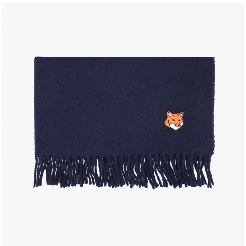 Maison Kitsune Bold Fox Head Fringe Muffler 0413 Pm06201wb0044 PM06201WB0044 0413