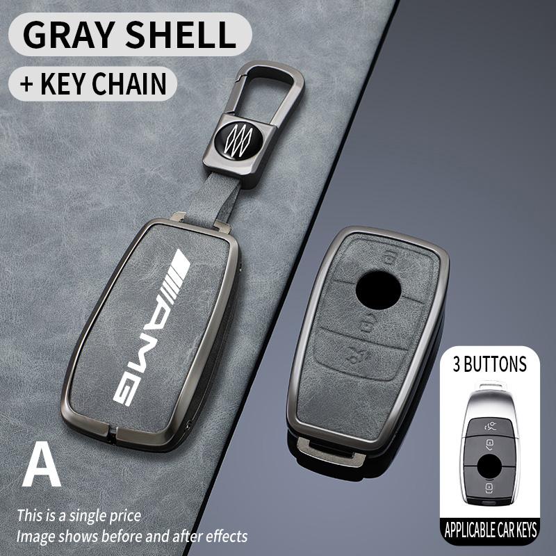 Zinc Alloy Leather Car Remote Key Case Fob Cover for Mercedes Benz AMG A C E S G GLS CLA Class W213 W203 W211 W205 W177X167 W204