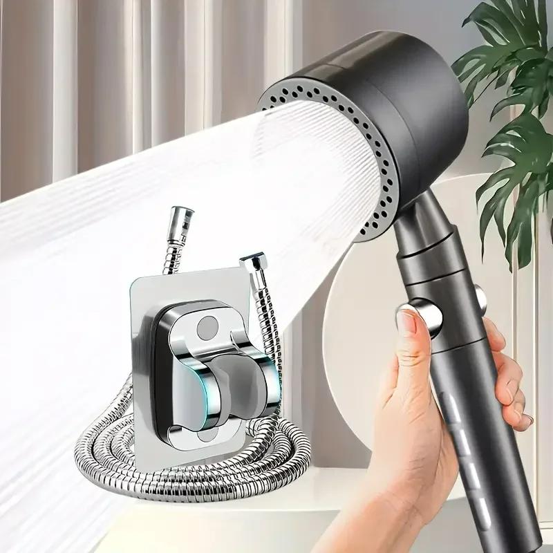5-mode New High Pressure Water-saving Filter Shower Head Handheld Shower Head One-button Stop Bathroom Accessories Set