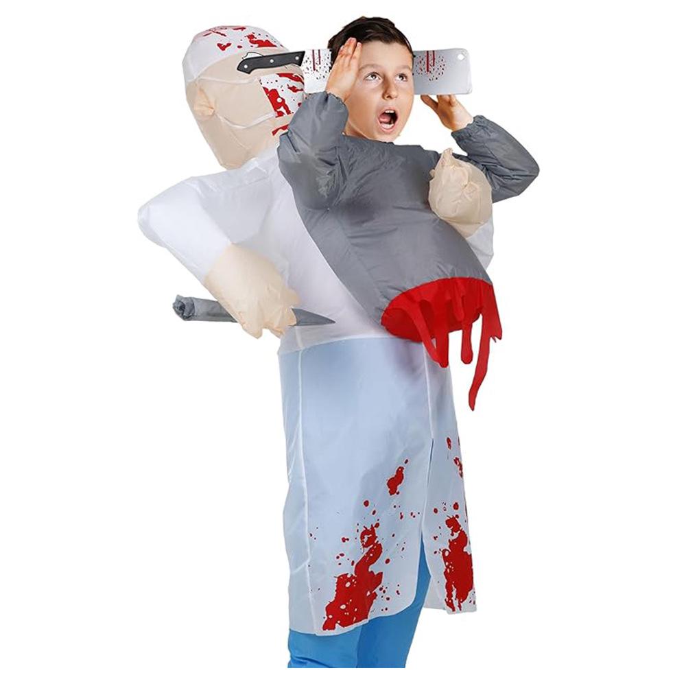 Costume gonfiabile da fantasma nero per Halloween - Tuta per feste cosplay e giochi di ruolo