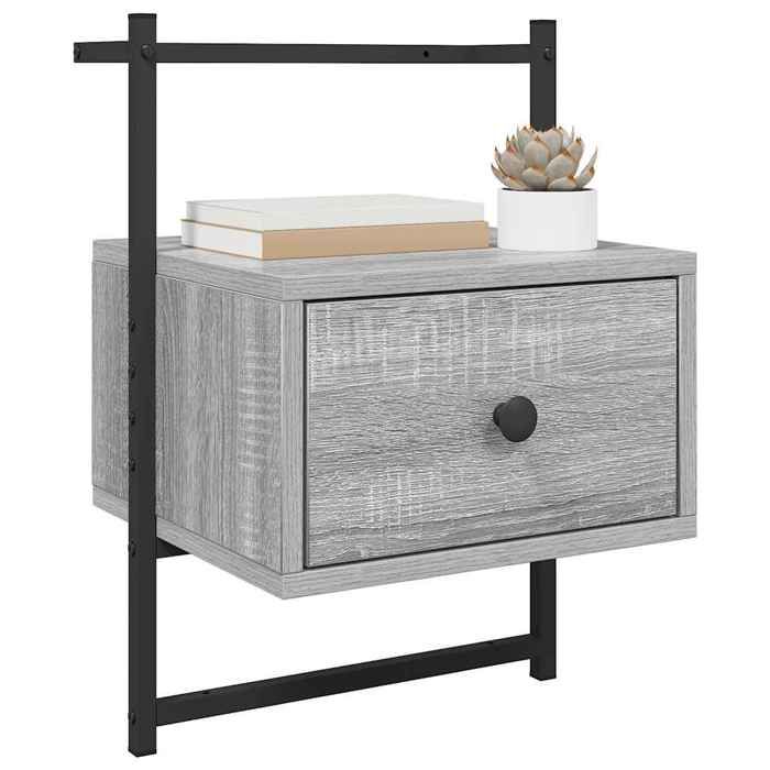 Maison Exclusive - Table de chevet murale sonoma gris 35x30x51cm bois d'ingénierie