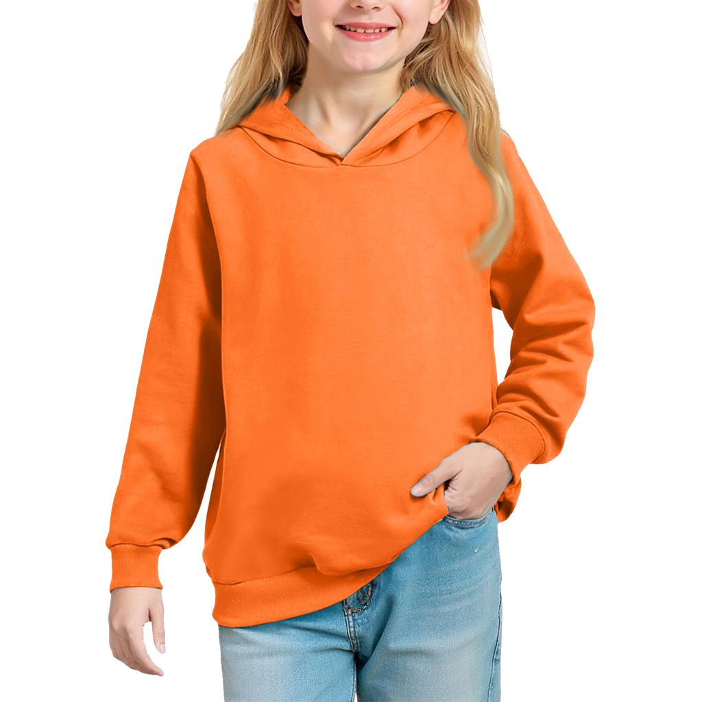 Big Kids' Solid Hoodie - Unisex Pullover Sweatshirt