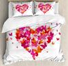 Love Heart Duvet Cover Set Romantic Theme Heart Shaped Comforter Cover King Full Size For Kid Couple Lover Polyester Bedding Set