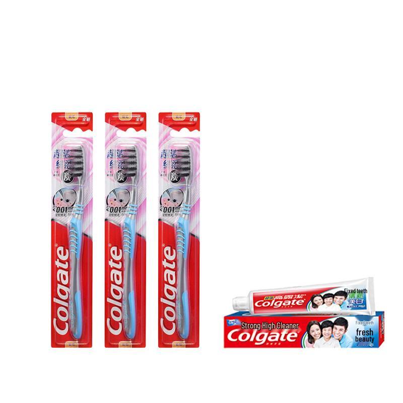

Colgate Charcoal Toothbrush & High Calcium Toothpaste Bundle